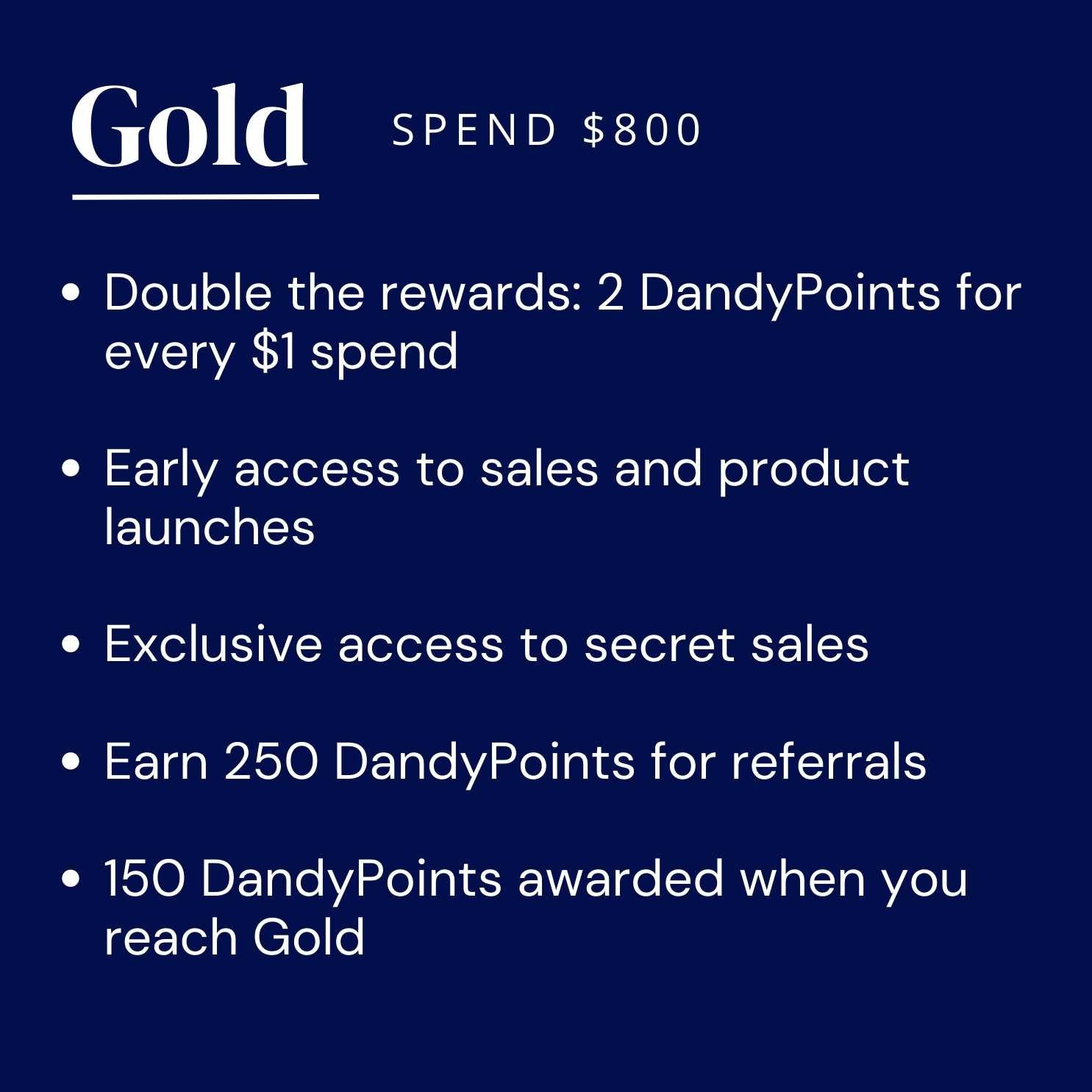 gold club dandy rewards membership - club dandy 