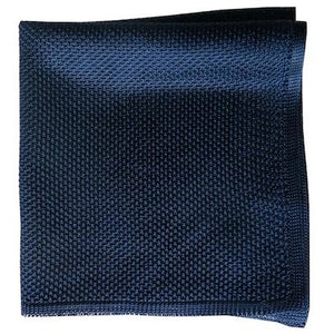Knitted Navy Pocket Square 100% Silk