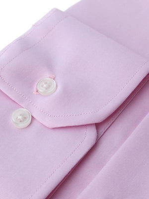 Dandy & Son Cutaway Collar shirt in pink non-iron fabric close up barrel cuff 