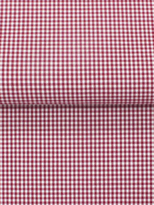 Dandy & Son Extreme Cutaway collar shirt in burgundy grid cotton flat lay
