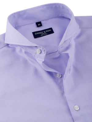 Extreme Cutaway Purple Non-Iron Shirt flat lay unbuttoned