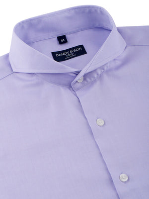 Extreme Cutaway Purple Non-Iron Shirt flat lay close up