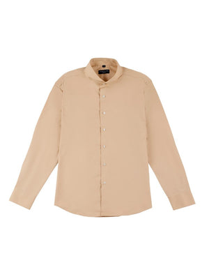 Limited Edition Extreme Cutaway Beige Cotton Shirt Opened