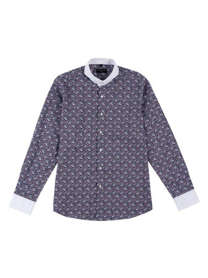 Limited Edition Extreme Cutaway Collar Paisley Contrast Shirt Opened Flat Lay
