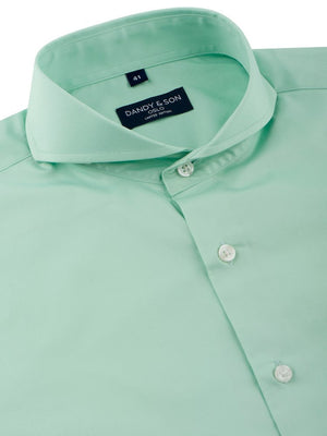 Limited Edition Extreme Cutaway Teal Green Cotton Shirt Buttoned Up