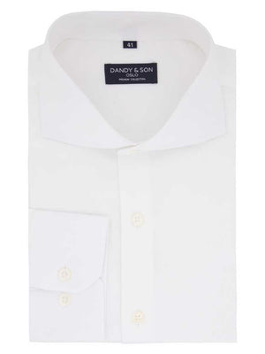 Dandy & Son Cutaway Collar shirt in premium white cotton_flat_lay
