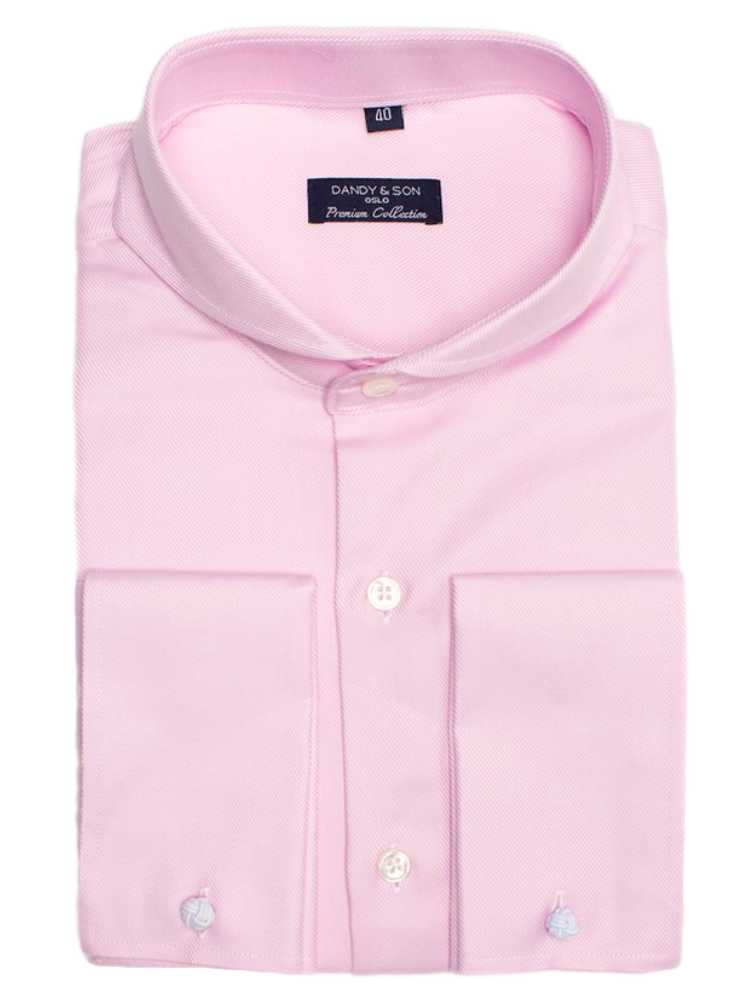 Dandy & Son Extreme Cutaway collar shirt in premium cotton with french cuff flat lay