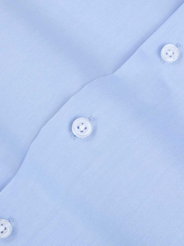 Dandy &amp; Son Cutaway Collar shirt in non-iron cotton blue flat lay buttons