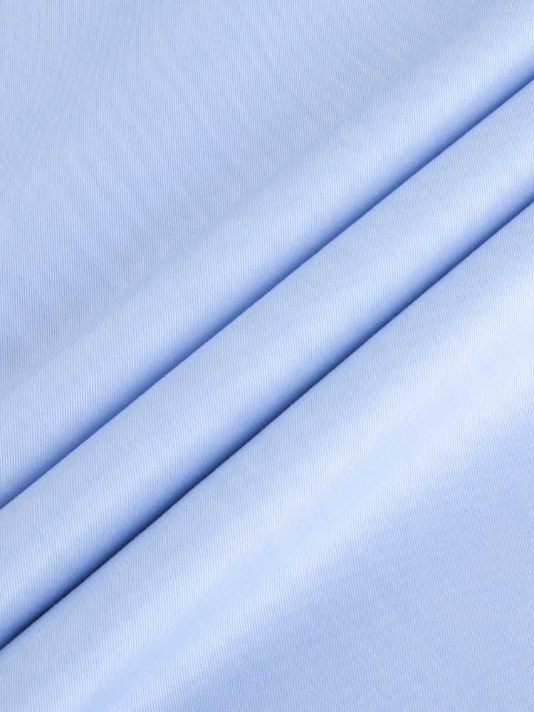 Dandy &amp; Son Cutaway Collar shirt in non-iron cotton blue flat lay fabric