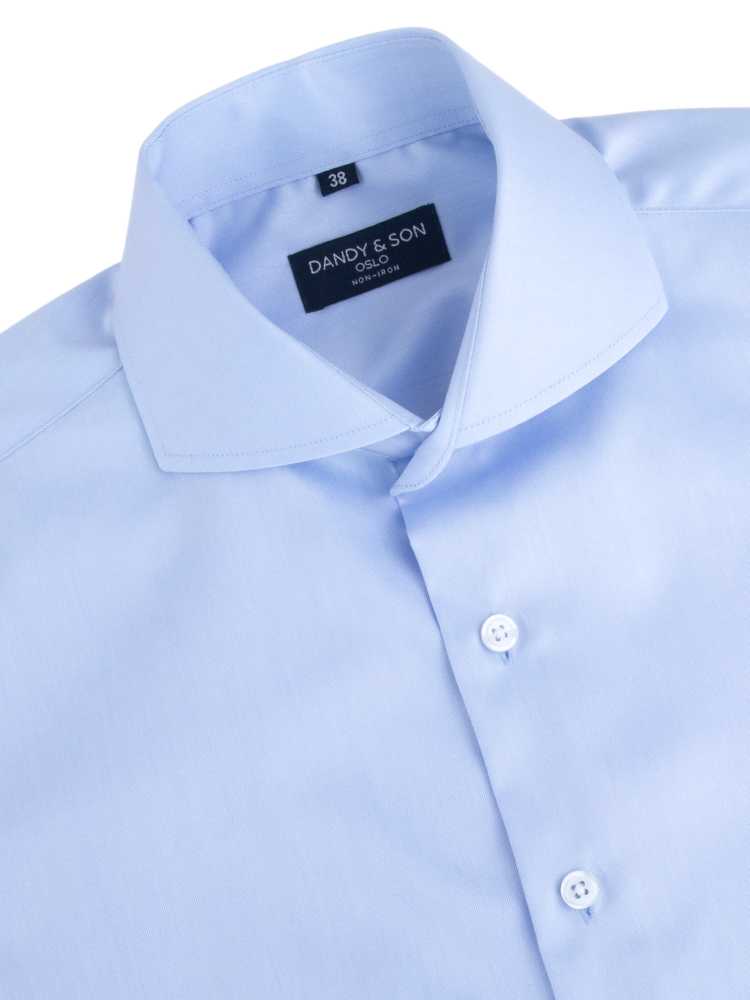 Dandy & Son Cutaway Collar shirt in non-iron cotton white flat lay