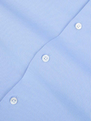 Dandy & Son Extreme Cutaway collar shirt in blue premium weave fabric buttons