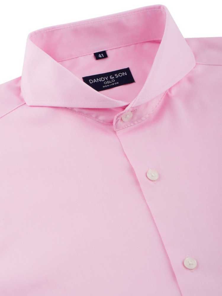 Pink dress shirt with shop white collar and cuffs