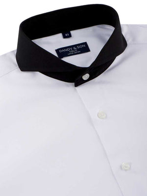 Limited Edition Extreme Cutaway White With Black Contrast Shirt Limited Edition Extreme Cutaway White With Black Contrast Shirt