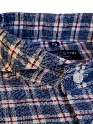 Limited Edition Extreme Cutaway Blue Norwegian Check Brushed Shirt