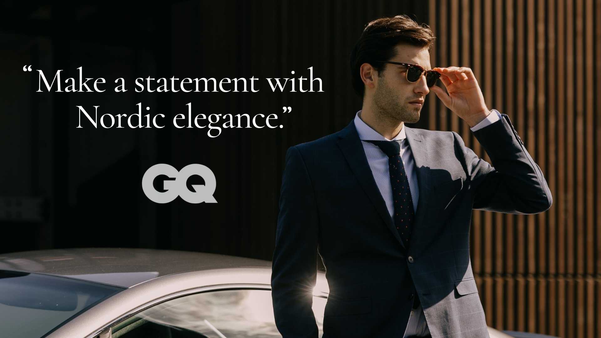 Model wearing Dandy and Son dress shirts GQ quote