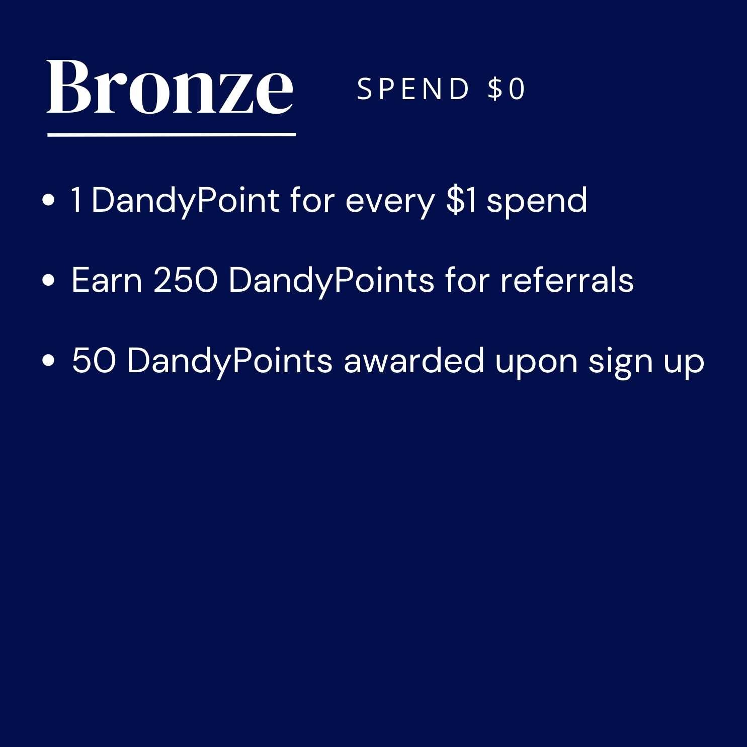 bronze club dandy rewards membership - club dandy 
