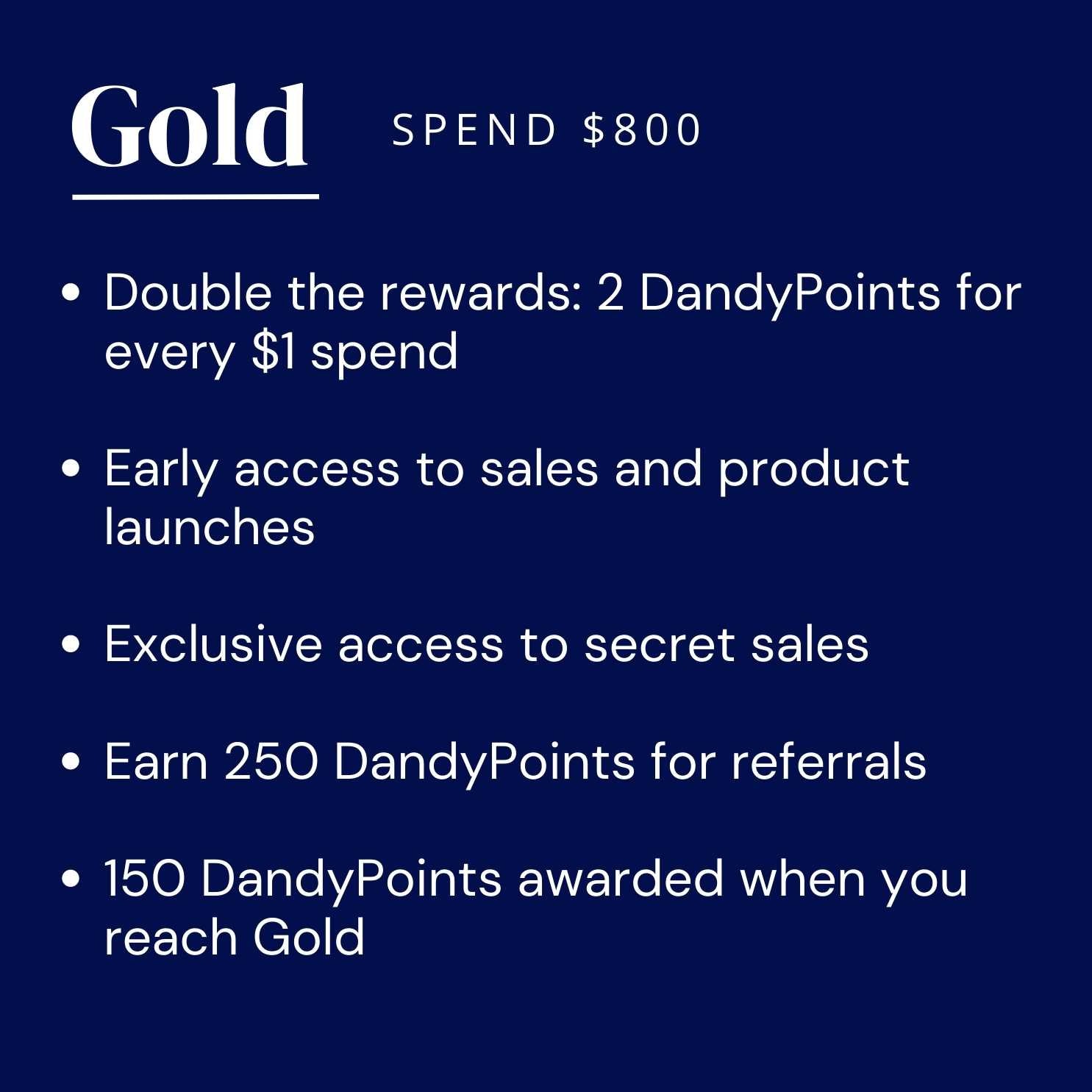 gold club dandy rewards membership - club dandy 