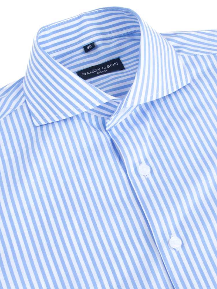 Cutaway Big Blue Stripes Shirt 37 / US 14