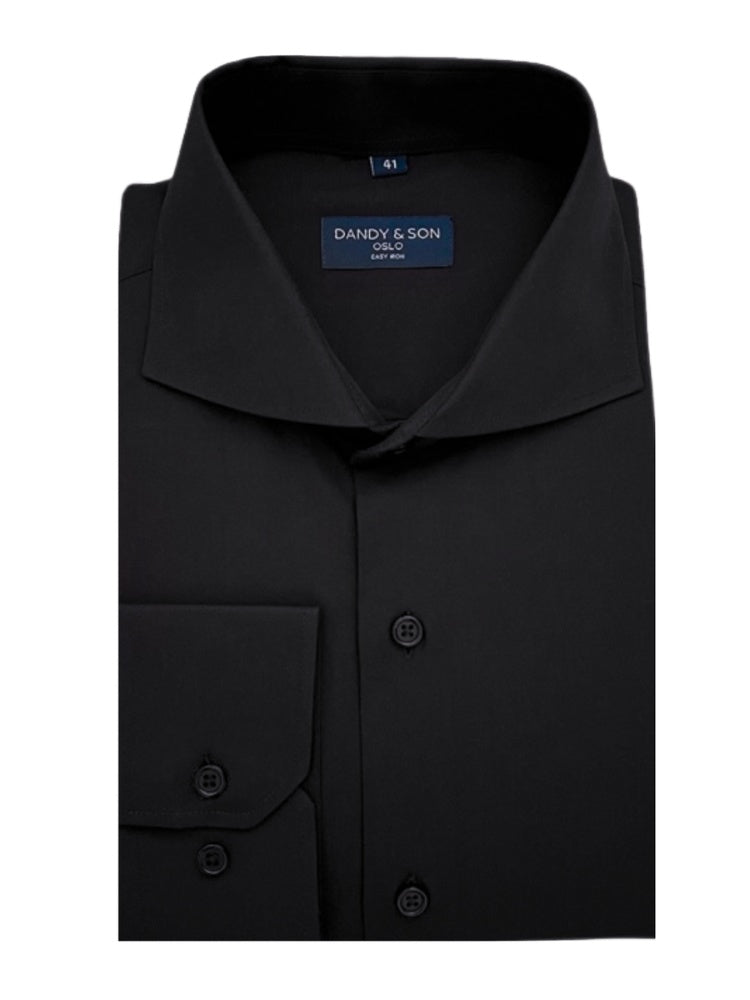 Cutaway Black Easy-Iron Shirt