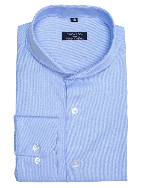 Long Sleeve Camp Shirt (Dark Indigo Cotton Poplin) - Stoffa