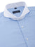 Dandy & Son Extreme Cutaway Collar shirt in blue with contrast collar flat lay