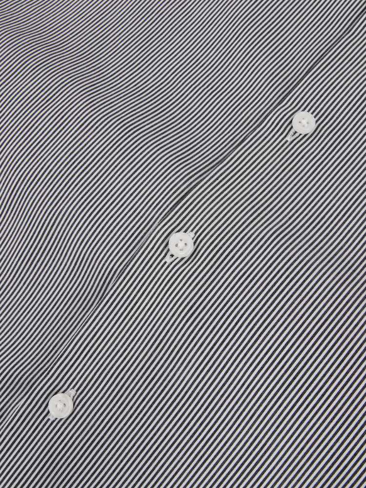 Extreme cutaway collar black stripe dress shirt