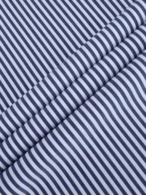 Dandy & Son Extreme Cutaway Collar shirt in navy stripes