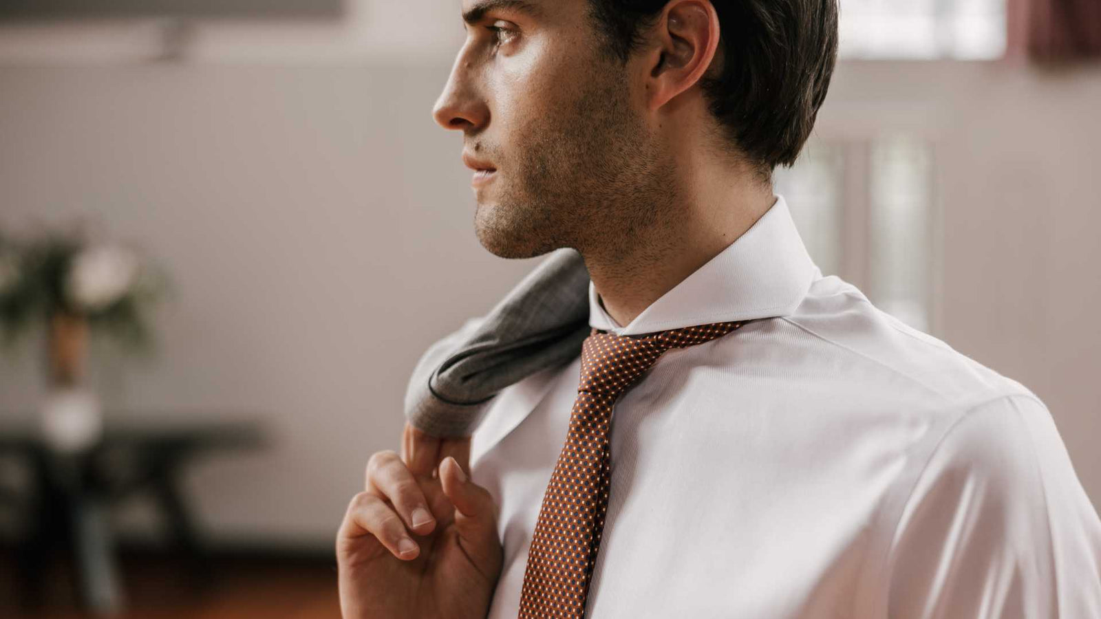 extreme cutaway collar white non-iron premium weave dress shirt