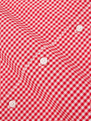 Dandy & Son Extreme Cutaway collar shirt in red gingham style flat lay with tie