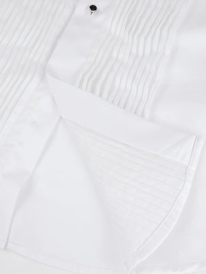 Dandy and Son extreme cutaway collar tuxedo dress shirt white flat lay fabric