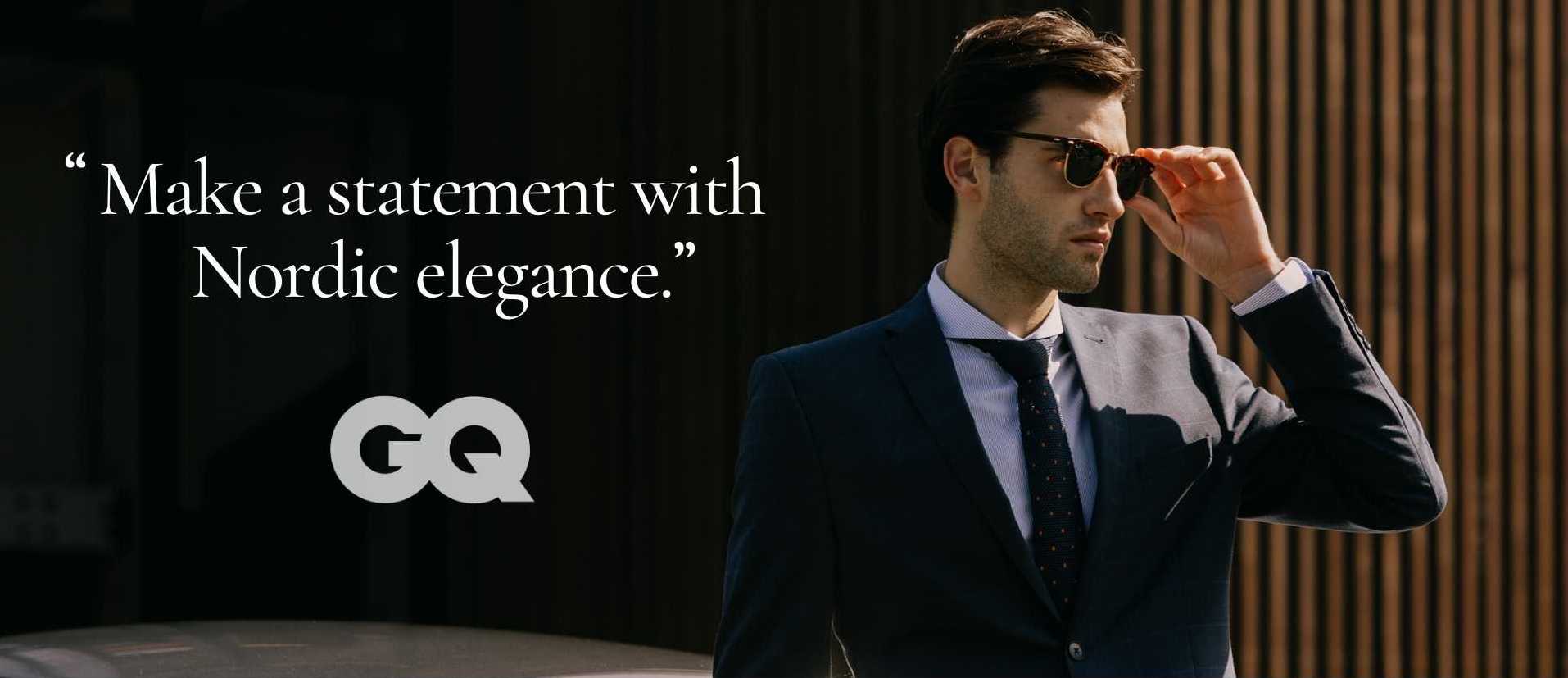 Model wearing Dandy and Son dress shirts GQ quote