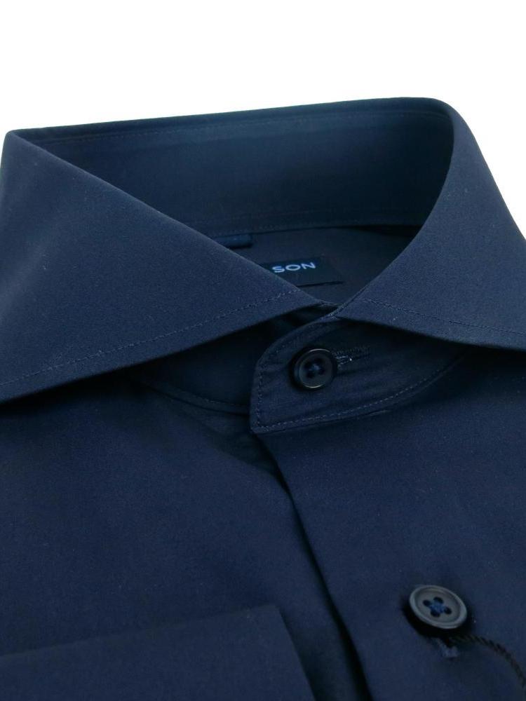 Dandy & Son Cutaway Collared shirt in navy non-iron