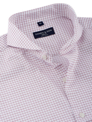 Extreme Cutaway Red Light Grid Shirt Close Up Open
