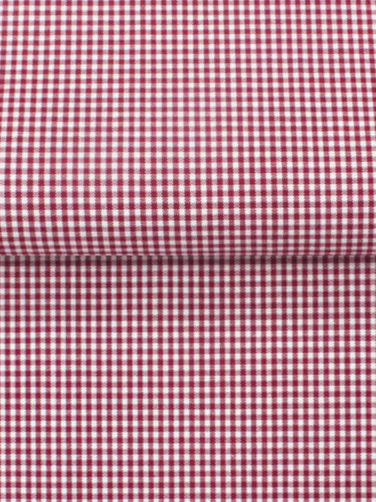 Dandy &amp; Son Extreme Cutaway collar shirt in burgundy grid cotton flat lay