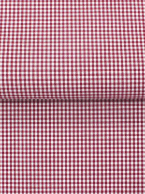 Dandy & Son Extreme Cutaway collar shirt in burgundy grid cotton flat lay
