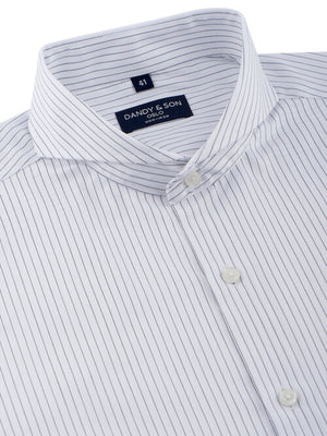 Extreme Cutaway Non-Iron Black Thin Stripes Shirt