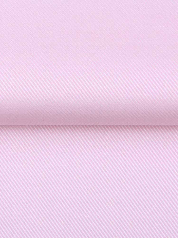 Dandy &amp; Son Extreme Cutaway collar shirt in pink premium cotton with french cuffs flat lay close of fabric swatch