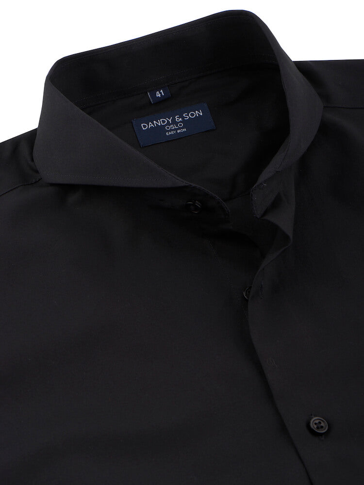 Extreme Cutaway Collar Black Easy-Iron Shirt 45 / US 18 Extreme Cutaway Collar Black Easy-Iron Shirt 45 / US 18