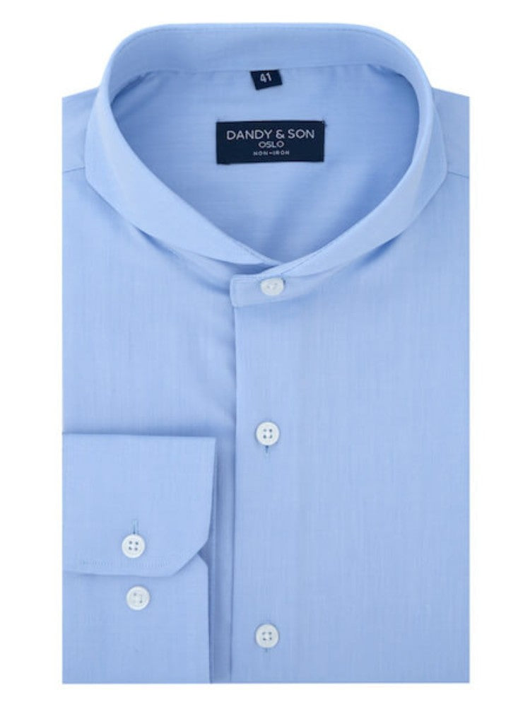 Extreme Cutaway Collar shirt in light blue premium cotton