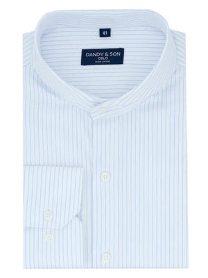Non-Iron Extreme Blue Stripes Cutaway Shirt & Light - DANDY SON Thin