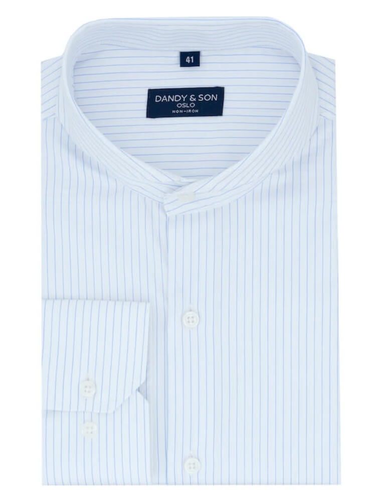 Extreme Cutaway Non-Iron Light Blue Thin Stripes Shirt 41 / US 16