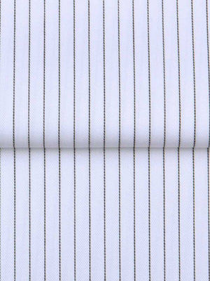 Extreme cutaway non iron black thin stripes shirts flat lay close up