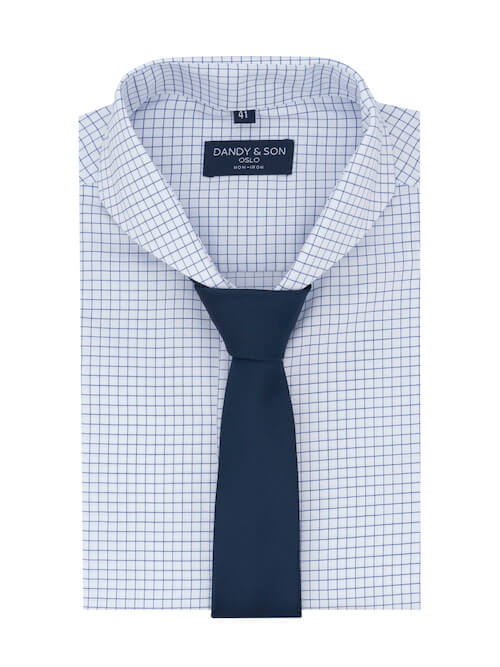 Extreme Cutaway Collar Non-Iron Blue Light Grid Shirt 41 / US 16 Extreme Cutaway Collar Non-Iron Blue Light Grid Shirt 41 / US 16