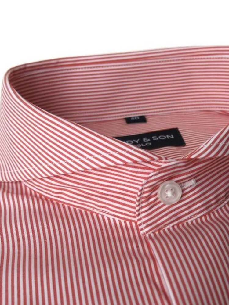 Dandy & Son Extreme Cutaway collar shirt in orange stripes