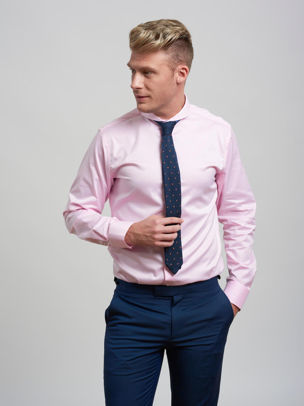 Pink dress shirt with tie hot sale