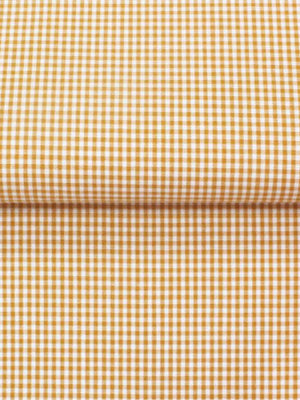 Dandy & Son Extreme Cutaway collar shirt in yellow grid cotton flat lay close up