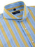 Limited Edition Extreme Cutaway Blue With Yellow Stripes Shirt Flat Lay