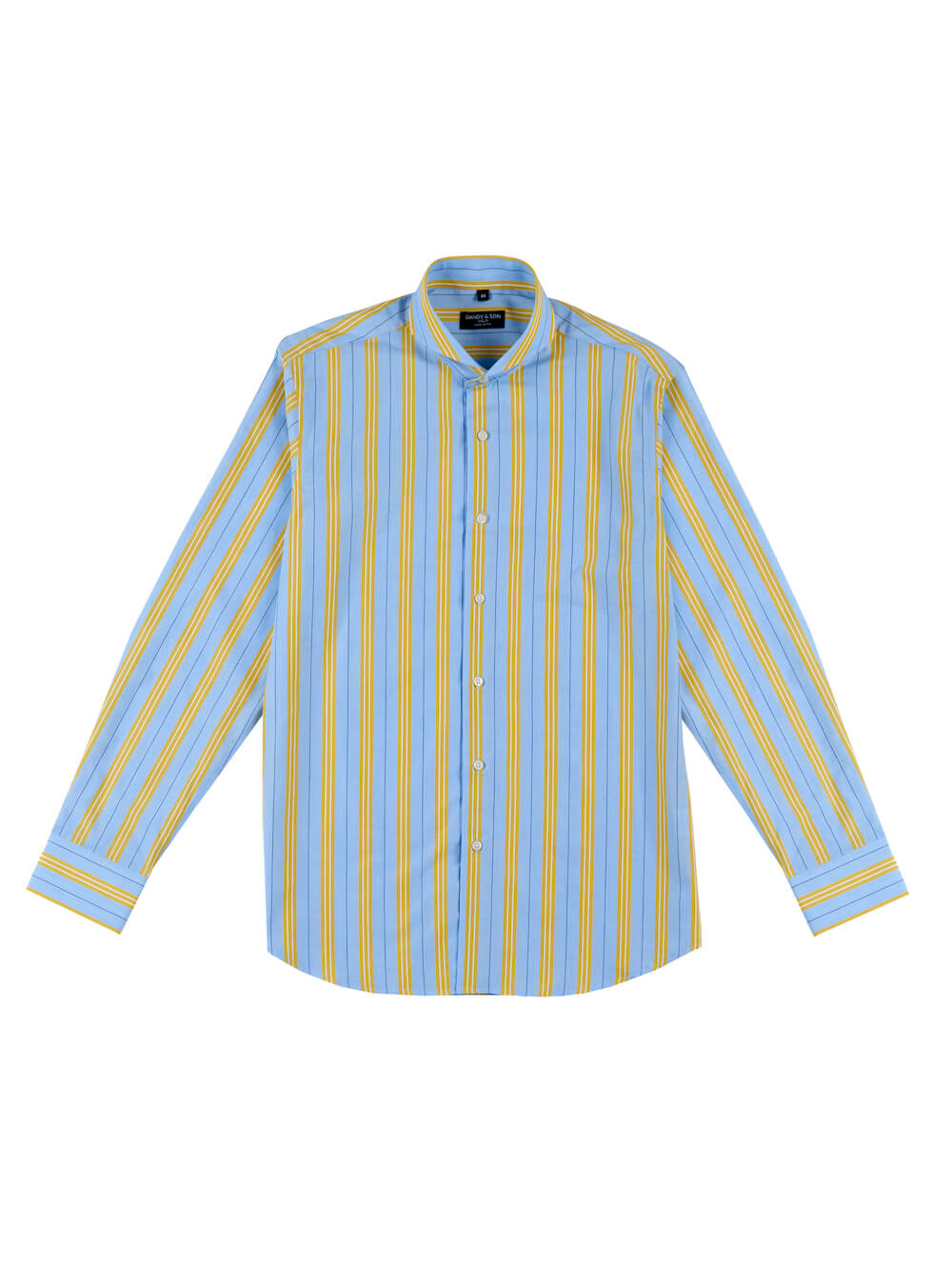 Limited Edition Extreme Cutaway Collar Blue With Yellow Stripes Shirt 38 / US 14.5 Limited Edition Extreme Cutaway Collar Blue With Yellow Stripes Shirt 38 / US 14.5