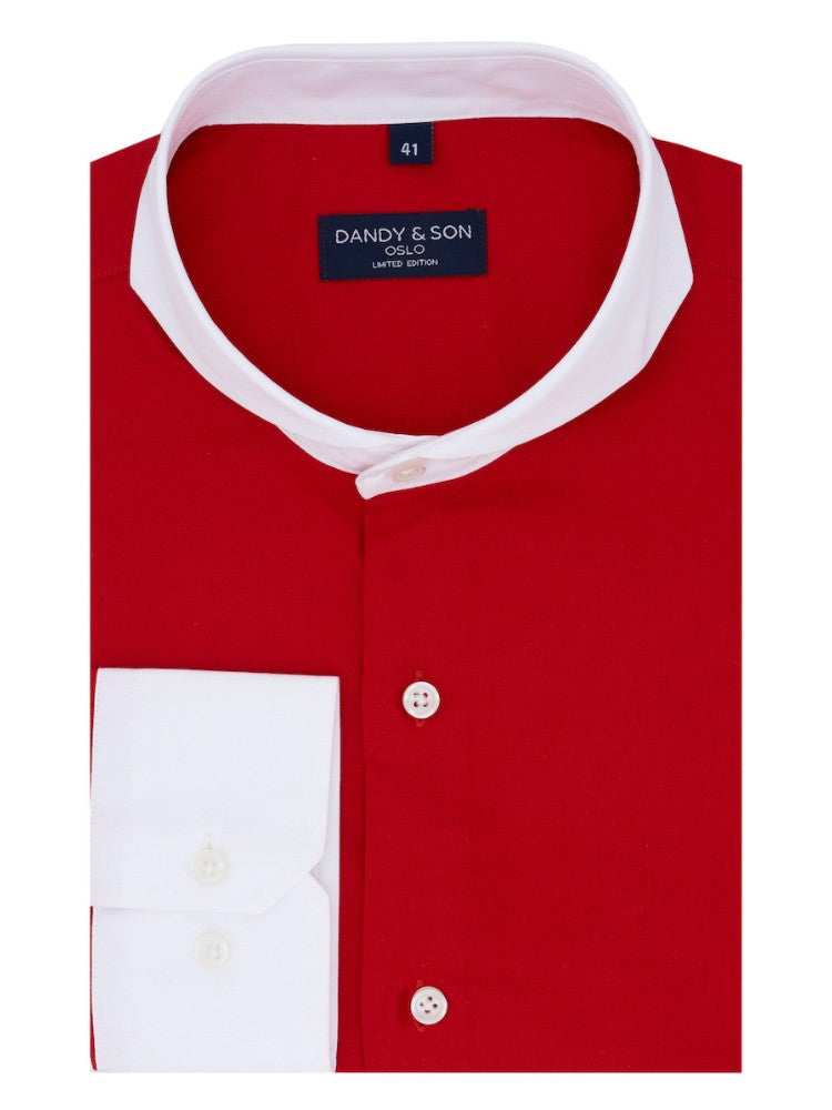 Limited Edition Extreme Cutaway Collar Red Contrast Shirt Main Flat Lay