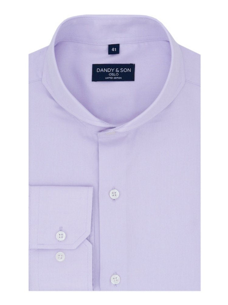 Limited Edition Extreme Cutaway Lavender Purple Cotton Shirt Flat Lay